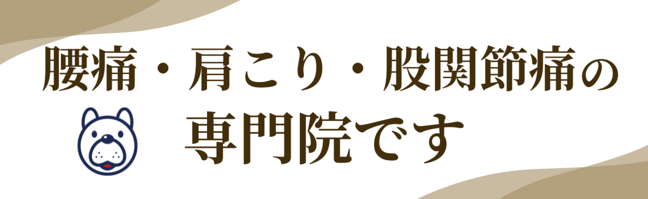 腰痛・肩こり・股関節痛の専門院です